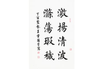 当代实力派书法家王雪阳书法《激扬清波 涤荡瑕岁》