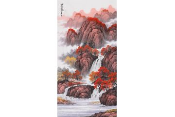 王宁最新力作四尺竖幅国画《万山红遍》