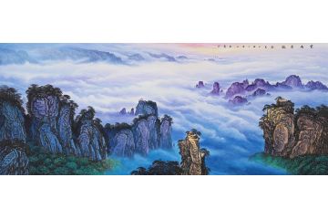 美协赵洪霞最新力作黄山《云海奇观》