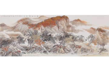 卫长林最新力作鸿运山水画作品《秋山红韵》