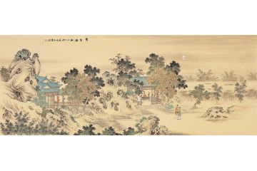 王宁精心力作最新仿古精品国画《聚贤图》