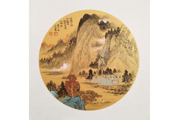 李小跃新品仿古画《放眼不知何处尽 秋在直觉此峰高》