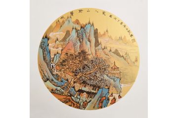 百搭小品画 李小跃斗方仿古画《秋声野山人家》