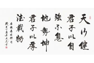 易经名言 国家一级书法师李文志行书书法《天行健》