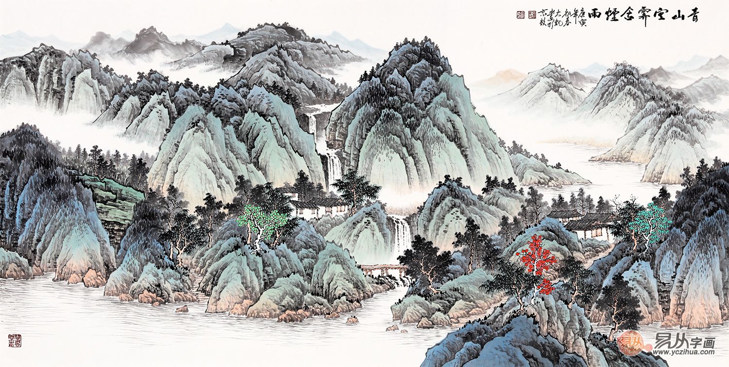 当代名家字画收藏，这些经典的吴大恺山水画是国画艺术的跃迁