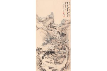 仿古山水画 道贤新品竖幅佳作《深山草堂图》