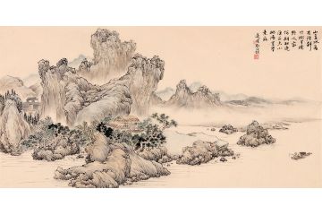 道贤新品四尺横幅山水画《山重水复石径斜》