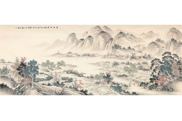 仿古画 王宁精心之作国画典藏精品《春色满园》