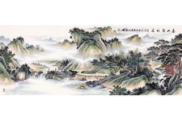 仿古精品之作 张利新品力作山水画《春山溪水长》