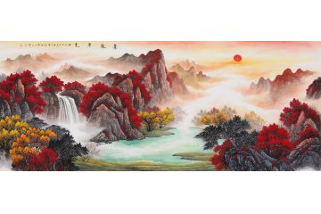 开年旺运 刘燕姣最新八尺横幅鸿运国画《紫气东来》