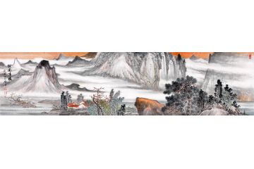 林德坤最新力作国画山水画作品《江南春暖》