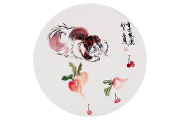 招财镇宅国画狗 张金凤新品写意动物画《守卫家园》