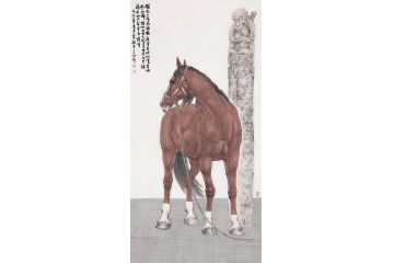 事业运装饰 陈云鹏动物画奔马图《骁腾有如此，万里可横行》