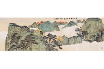 收藏佳选 知性女画家余静力作《青山环抱 积水幽居》