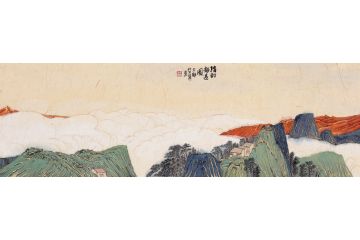 原创作品 黑马收藏画家余静山水画《清韵静远图》