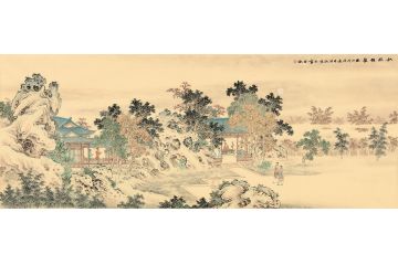 珍品收藏 王宁仿古山水画新品《秋林雅聚》