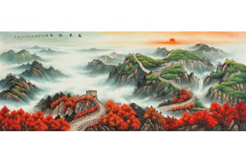 东方巨龙 刘燕姣八尺横幅长城山水画《万里雄风》
