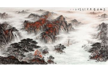 鸿运千山 当代画家徐坤连山水画《满山红遍，层林尽染》