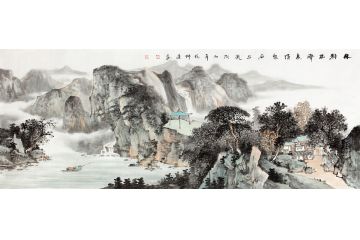 隐世闲居 画家徐坤连山水画作品《林静松声远，清泉石上流》