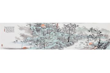 小清新挂画 画家门第最新山水画力作《题暕上人院》