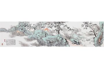 谈笑鸿儒 门第四尺山水画作品《连句多暇赠陆三山人》
