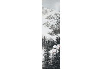 吴大恺最新力作竖幅雪景山水画《玉龙依云飞》