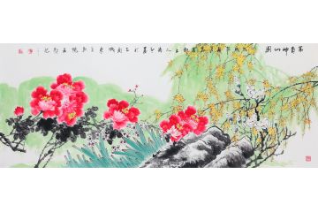 杨成功老师新品六尺写意牡丹图《富贵神仙图》