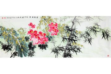 杨成功老师新品八尺写意花鸟画作品《安居乐业》