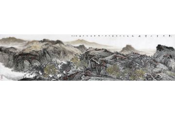 收藏 当代画家卫长林山水画《云开青山望晴风》