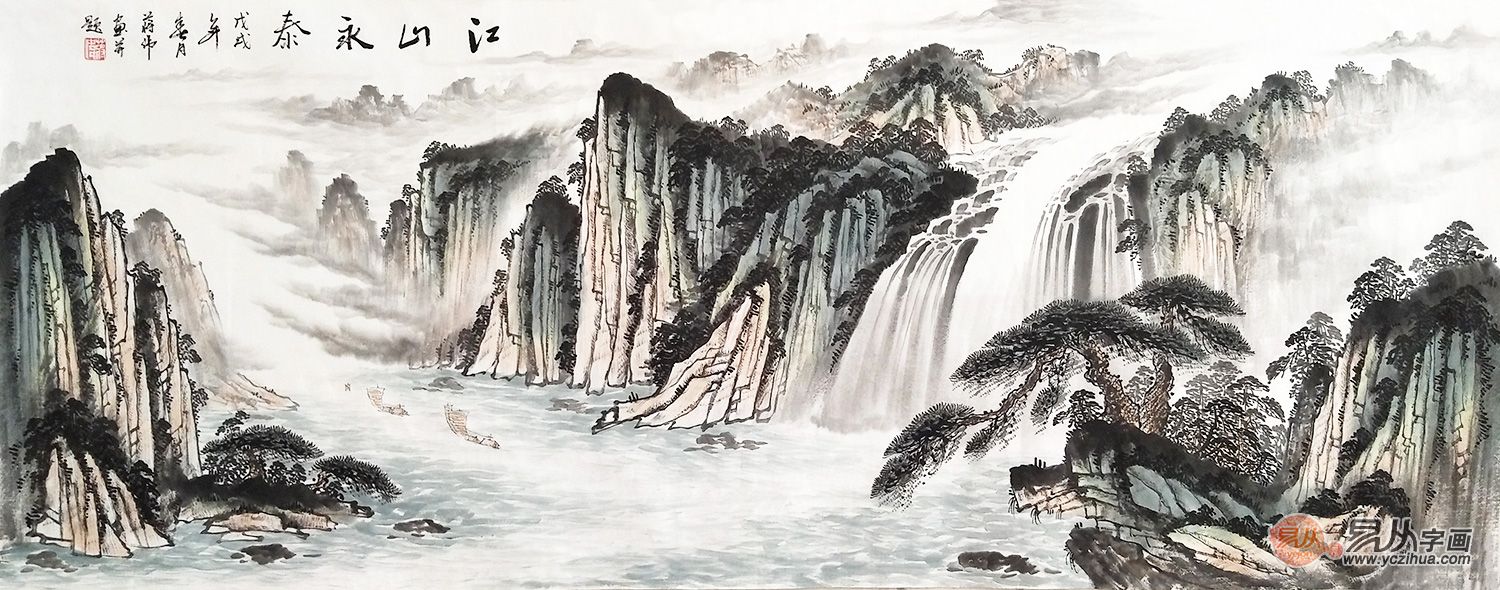 蒋伟老师的山水画《江山永泰》图挂在哪里比较合适