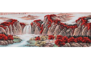 宏图大展 薛波新作六尺横幅国画《鸿运当头》