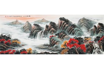 薛波最新力作六尺横幅山水画新品《锦绣河山》