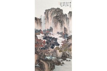 李林宏工笔仿古画《朝来尚有寻真至 共向山亭领素秋》