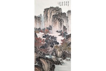 工笔仿古画 李林宏新品《朝来尚有寻真至 共向山亭领素秋》