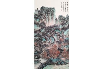 李林宏国画新品《客来相对了无语 静听松声答瀑泉》