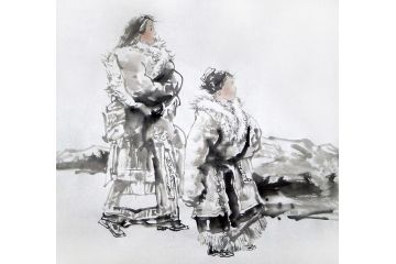 中美协会员覃日群藏族人物画《阿坝藏女》