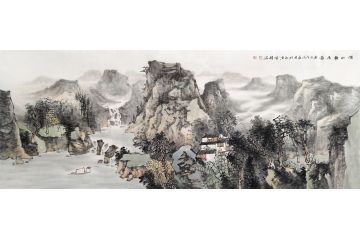 李佩锦最新力作写意山水画作品《溪山雅居图》