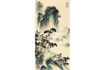 仿古墙壁挂画 王宁四尺竖幅国画《万壑松风》