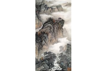 收藏必升值 余静《春风春雨化浮岚 江岸望山美如画》