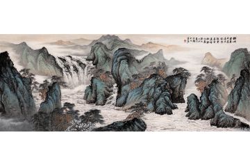 诗情画意画 余静真迹国画《李白《寻雍尊师隐居》》