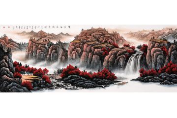 鸿运图 薛大庸新品山水画《清溪又逢红叶时》