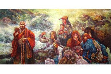 中美协会员张林荣重彩人物画《无款》