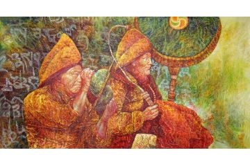 中美协会员张林荣重彩人物画《无款》