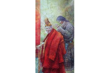 重彩人物画  中美协会员张林荣作品《无款》