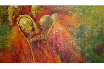重彩人物画  中美协会员张林荣作品《无款》