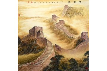 实力派画家胡爱民斗方山水精品《中华魂》