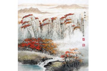 实力派画家 胡爱民最新山水画作品《秋色伊人》