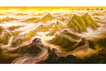 胡爱民精心绘制六尺横幅山水《中华之魂》