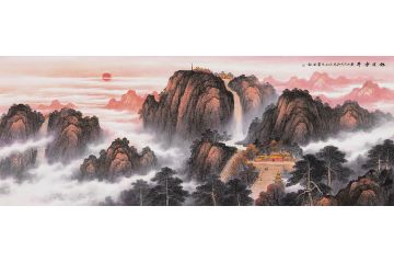 聚财旺运 王宁新品五岳独尊大靠山《旭日东升》