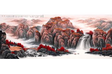 鸿景万里 薛大庸新品力作国画《晨雨过枫山》
